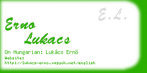 erno lukacs business card